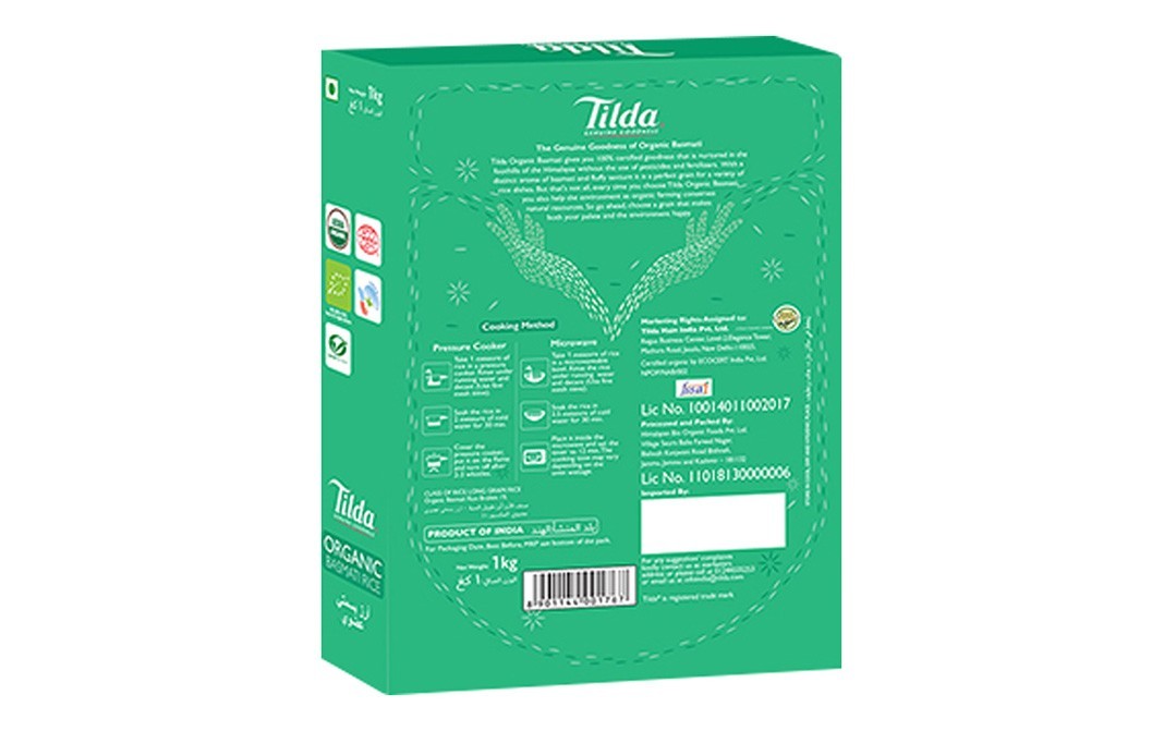 Tilda Organic Basmati Rice    Box  1 kilogram
